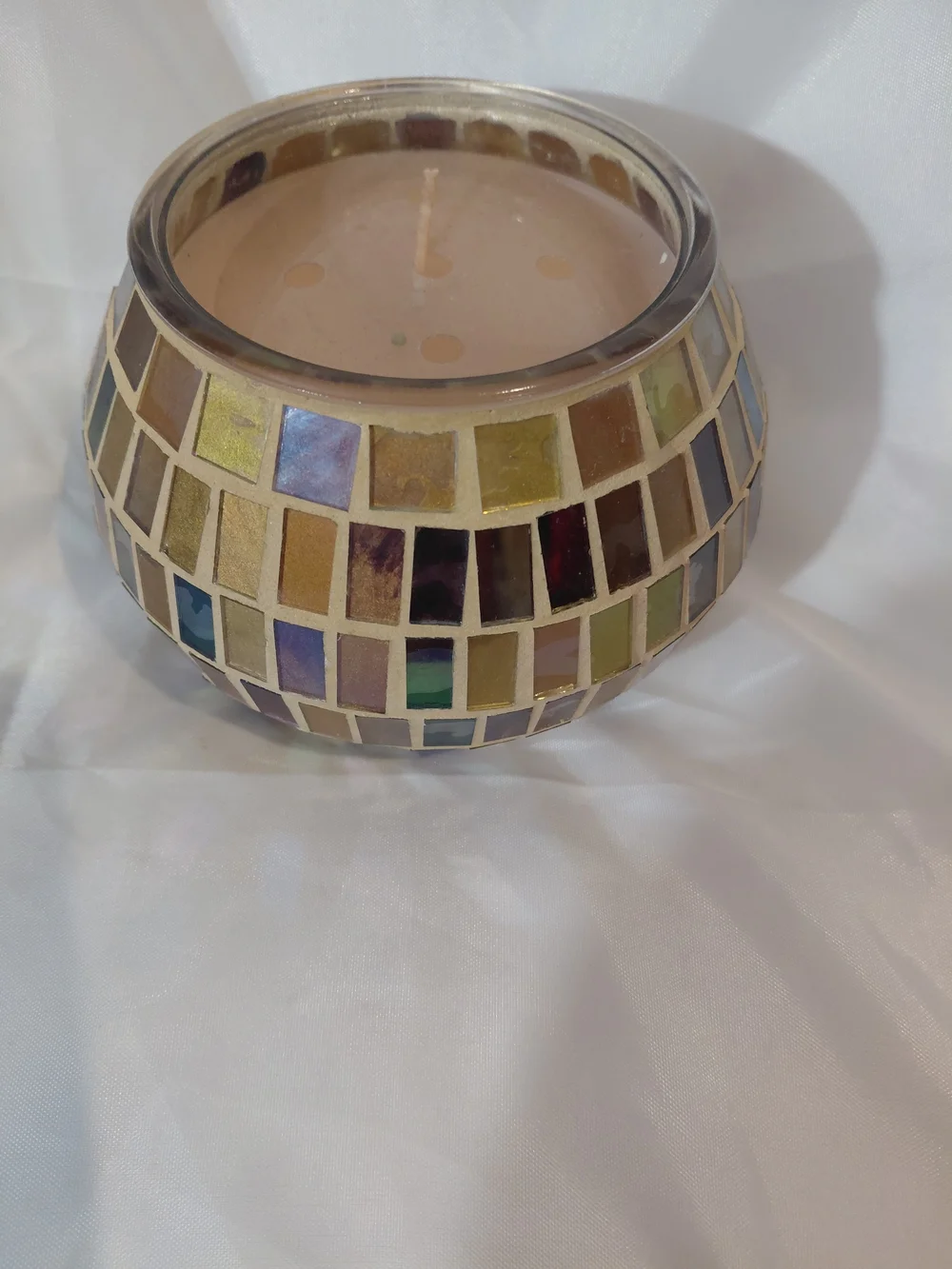 jcpenney Mosaic Glass Candle Holder - Gold and Multicolor Tiles